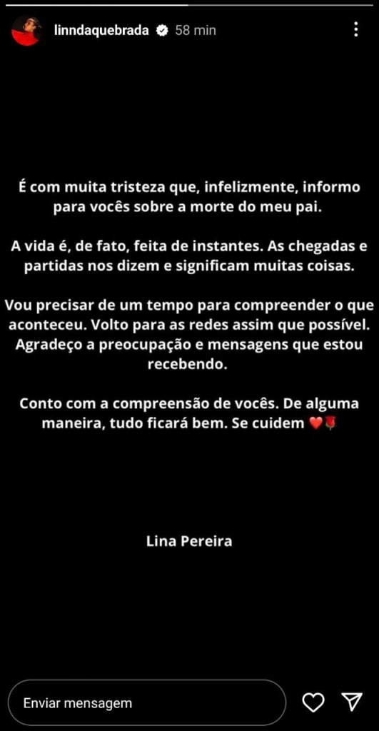 Pai De Linn Da Quebrada Morre E Ela Anuncia Afastamento Da Web