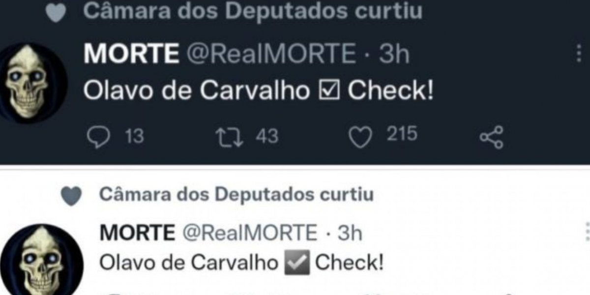 Eduardo Bolsonaro fica irritado após perfil da Câmara curtir post sobre Olavo