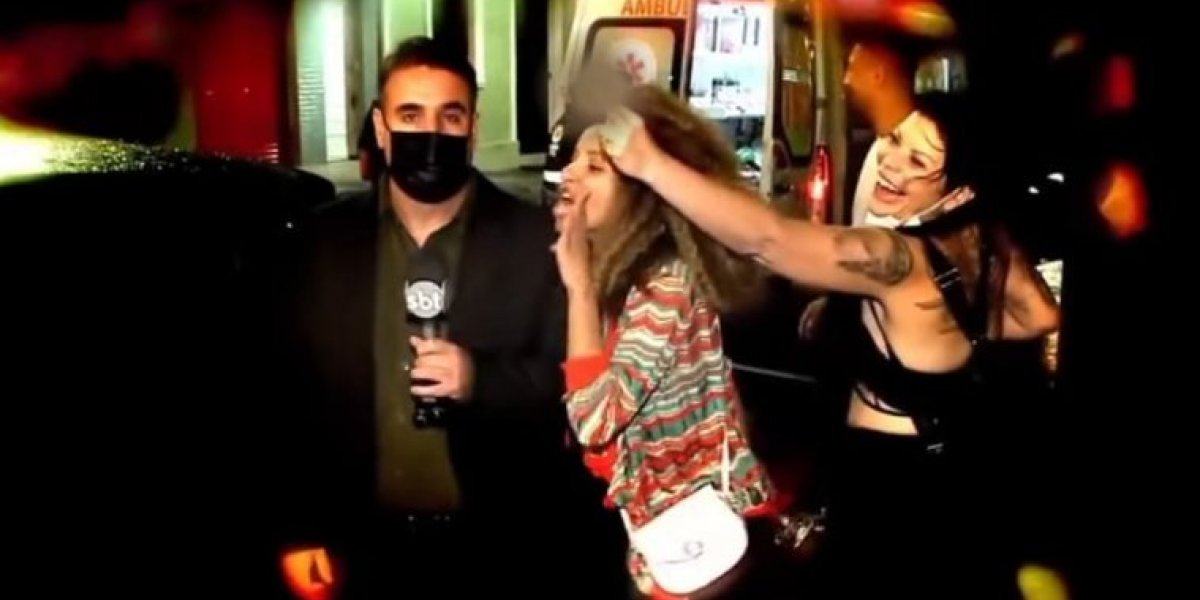 Mulheres alcoolizadas ridicularizam repórter do SBT