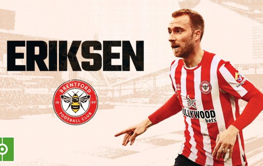 Eriksen  é anunciado como novo reforço do Brentford e vai jogar a Premier League