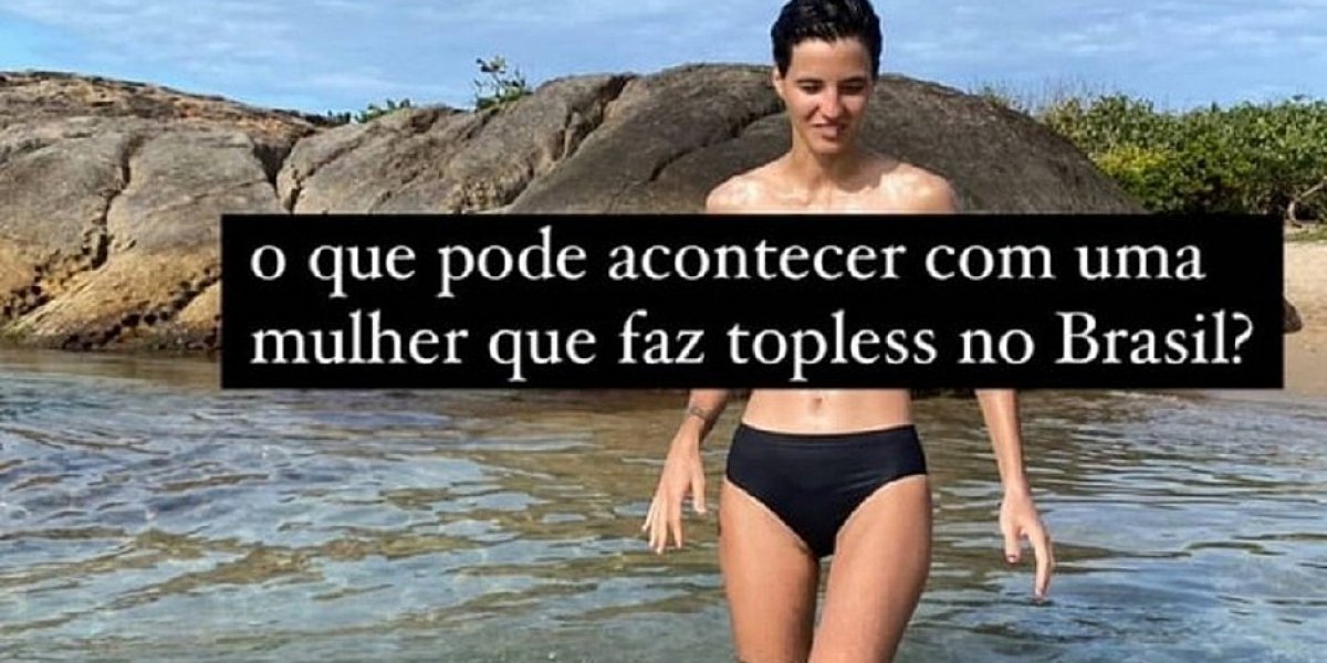 Ex-namorada de Camila Pitanga é detida e algemada pelos pés após fazer topless