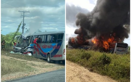 Batida entre dois ônibus deixa dois mortos e ao menos 15 feridos na BA-120