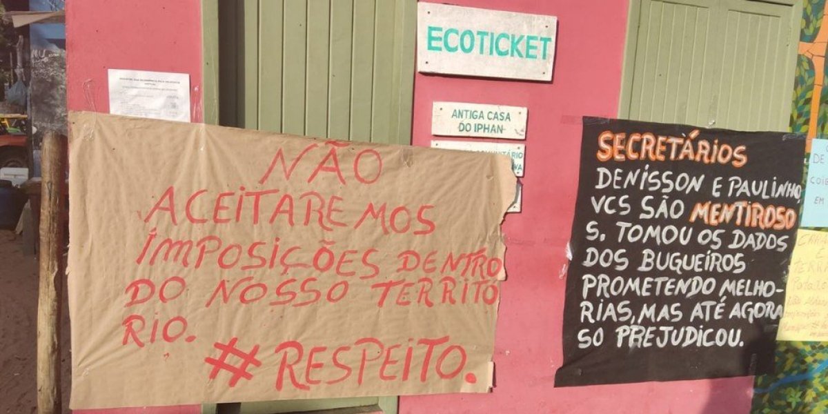 Indígenas protestam contra limite de circulação de veículos em Caraíva