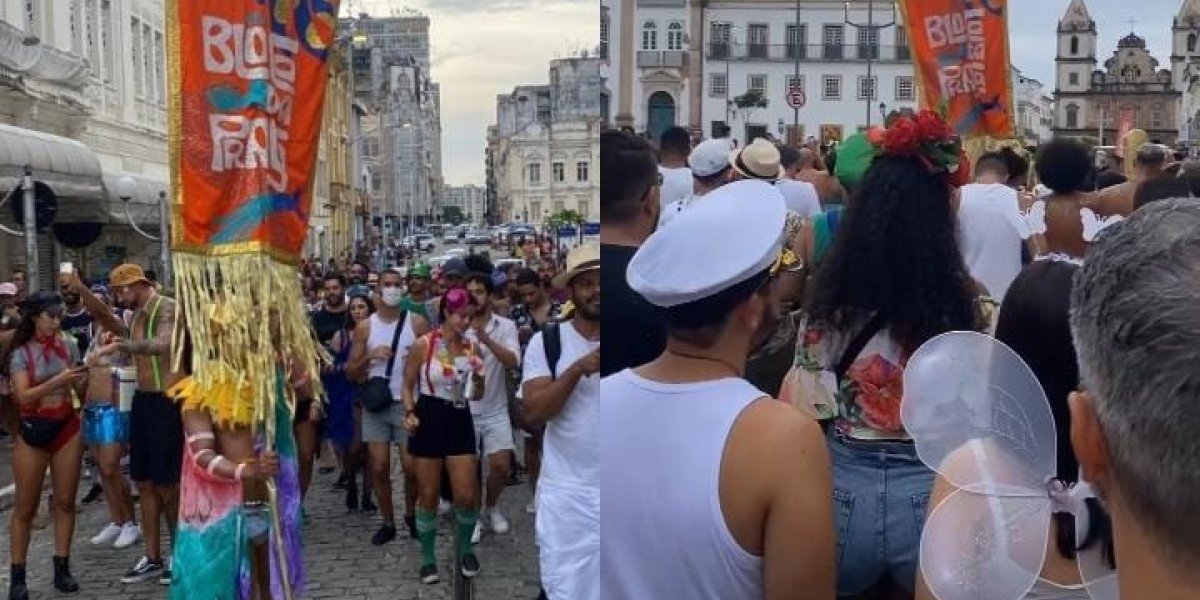 Bloco de rua provoca nova aglomeração no Centro Histórico de Salvador