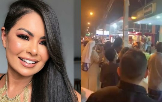 Fãs oram pela cantora Paulinha, do Calcinha Preta, em frente a hospital