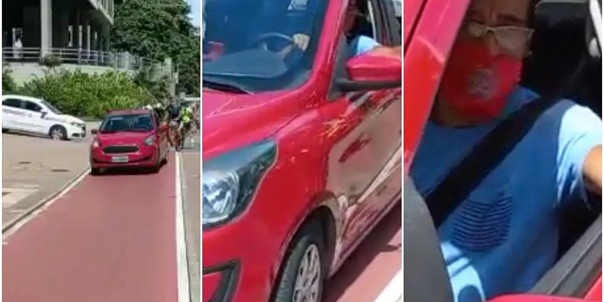 Motorista de app invade ciclovia e quase atinge criança em Ondina; vídeo
