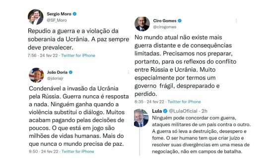 Autoridades e políticos brasileiros se manifestam sobre invasão russa à Ucrânia