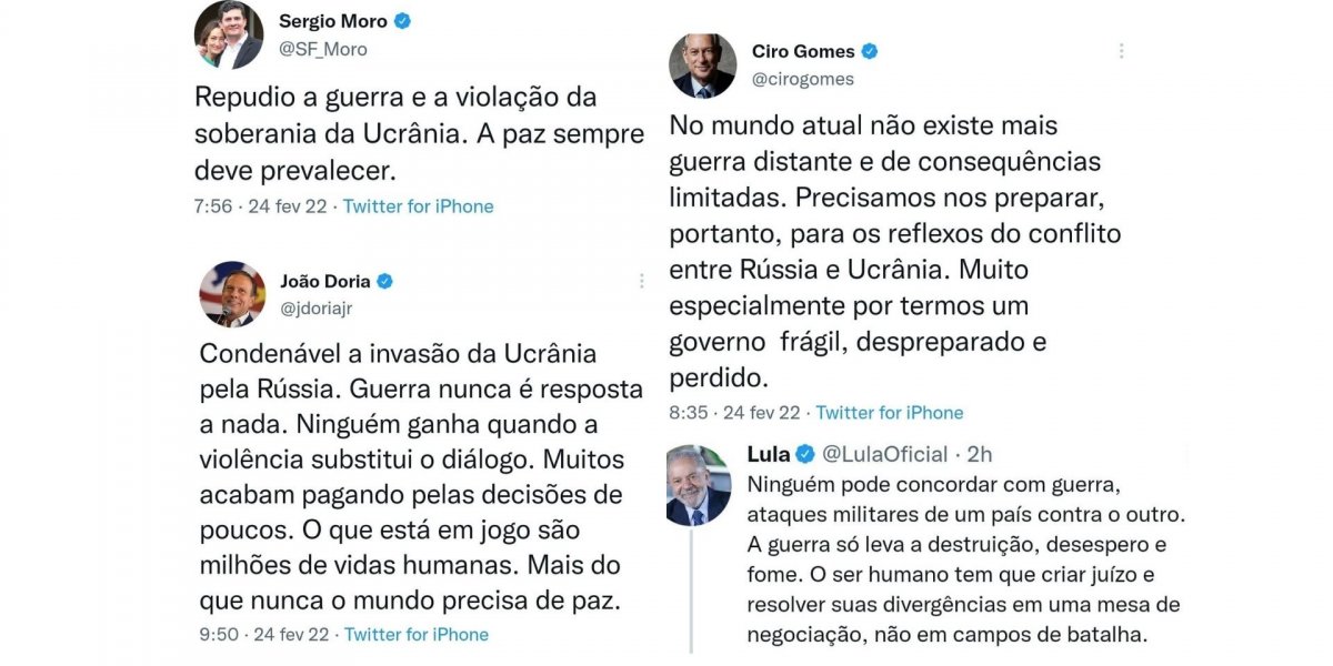 Autoridades e políticos brasileiros se manifestam sobre invasão russa à Ucrânia