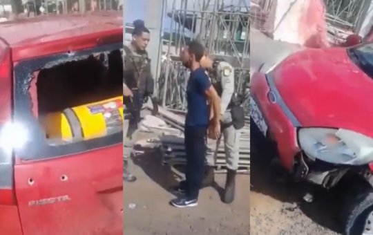 Vídeo: Homem rouba carro de motorista por aplicativo e causa acidente na fuga