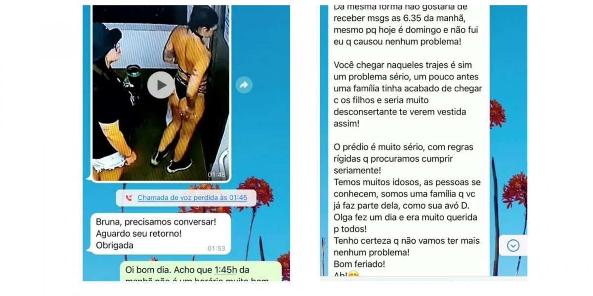 Síndica adverte jovem por usar maiô de Carnaval em prédio