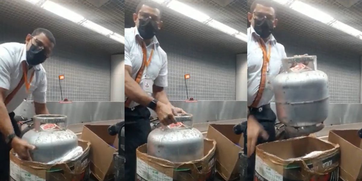 Olha o gás! Mulher tenta despachar botijão em voo de Recife a São Paulo
