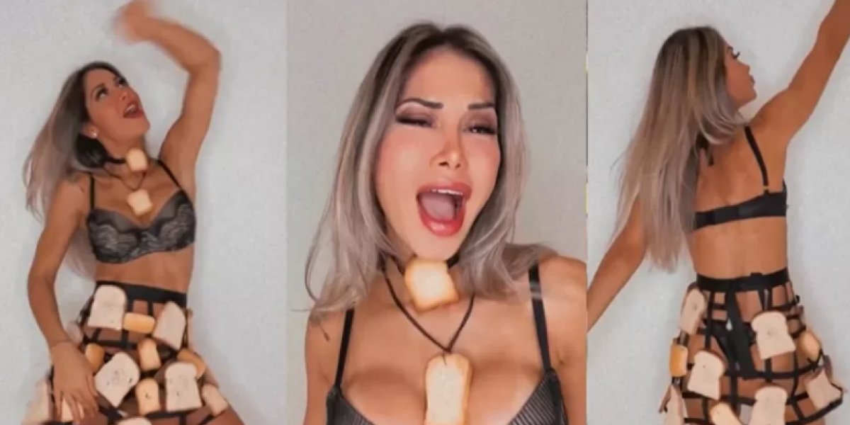 Maíra Cardi aparece com lingerie de pães e dança nova música de Arthur Aguiar