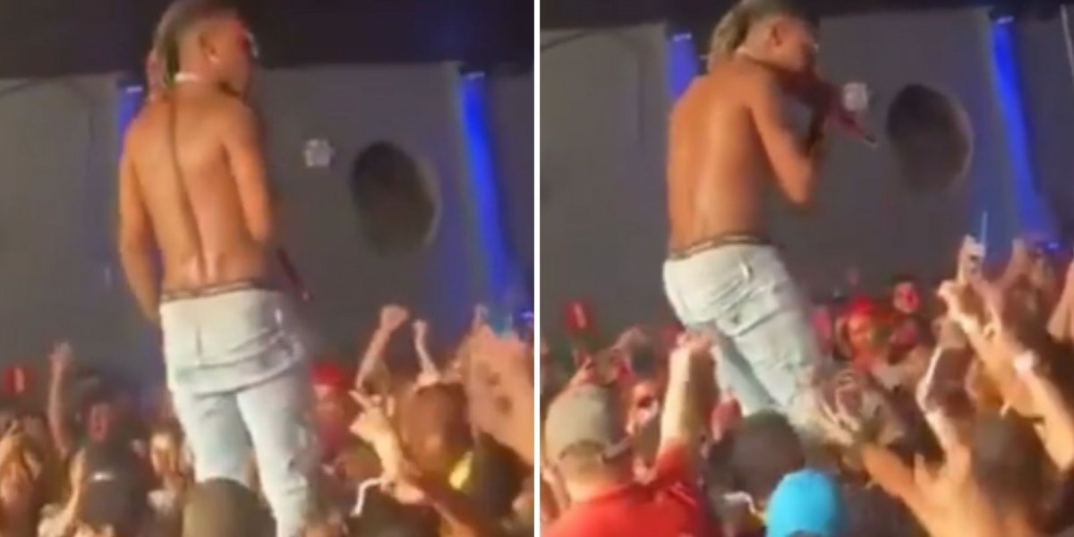 MC Kekel se irrita com fã após levar “dedada” em show; Confira
