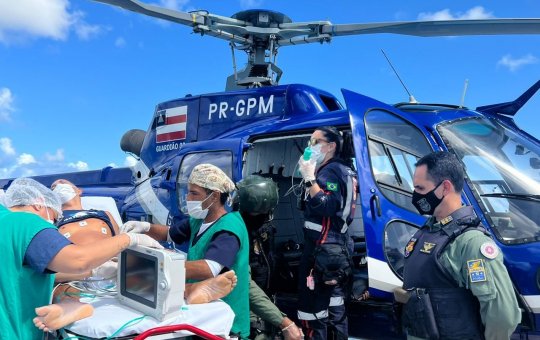Samu atuou no socorro a paciente da ilha de Bom Jesus para Salvador