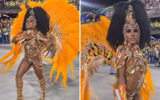 Vídeo: Fantasia de Princesa da Tuiuti rasga e deixa genitália à mostra