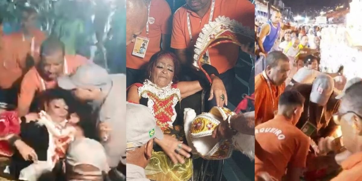 Idosa é prensada por carro alegórico durante desfile no Rio