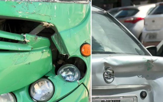 Acidente entre dois homens e um carro é registrado na Av. ACM 