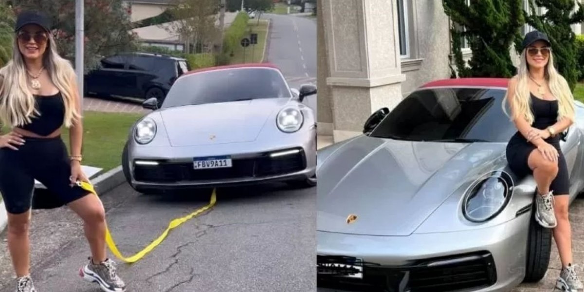 Deolane compra Porsche avaliado em R$ 1 milhão e ostenta na web
