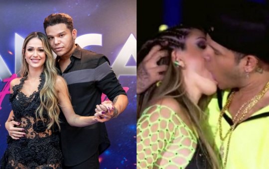 Tierry dá beijão de cinema em bailarina na “Dança dos Famosos” e web reage
