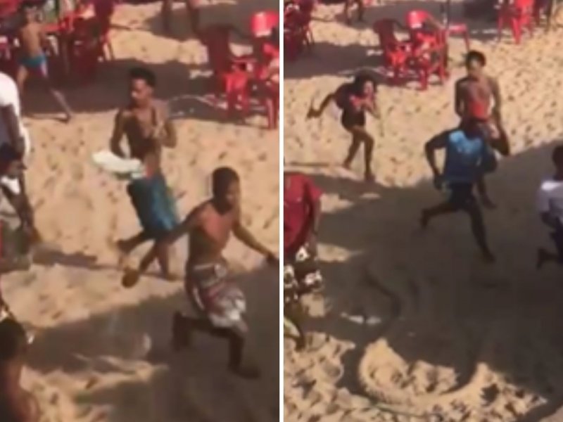 Pancadaria: Jovens promovem briga generalizada em praia de Arembepe 