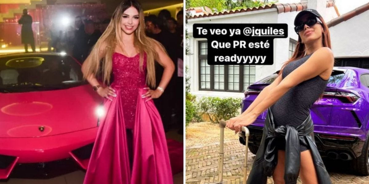 Dose dupla; Melody e Anitta posam com carros de luxo e comentam coincidência