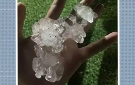 Amélia Rodrigues registra chuva de granizo; ninguém ficou ferido