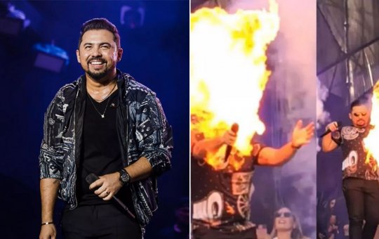 Xand Avião tem rosto e braços atingidos por fogo durante show