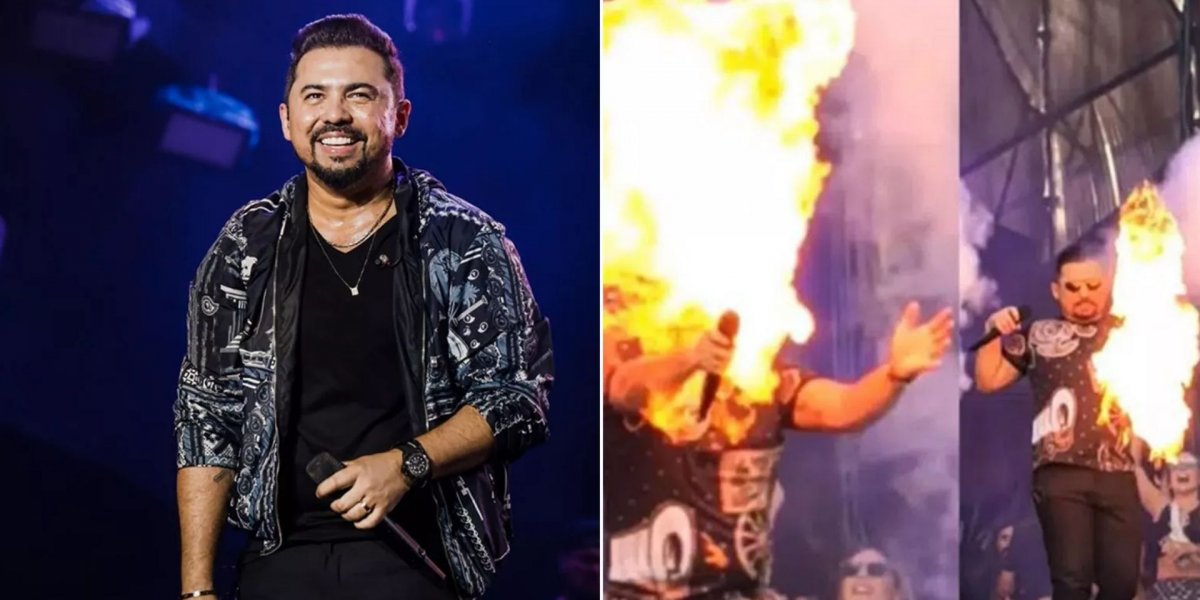 Xand Avião tem rosto e braços atingidos por fogo durante show
