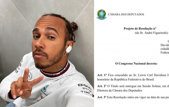 Lewis Hamilton agradece, após ser condecorado como cidadão honorário do Brasil