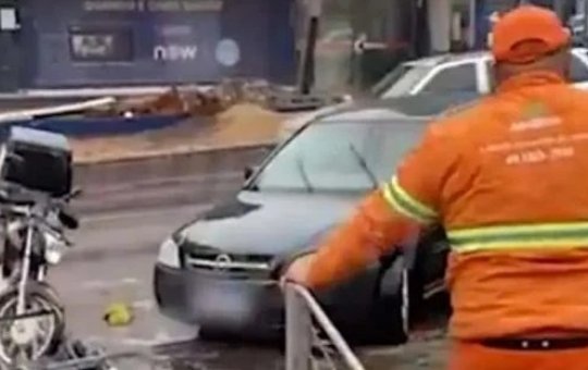 Homem tenta atropelar garis em Cascavel, no oeste do Paraná