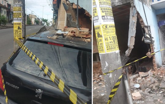 Veículo colide contra residência e põe sua estrutura em risco, no Subúrbio