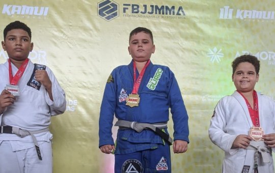 Aos 9 anos, Lucas Veloso é bicampeão do Baiano de Jiu-Jitsu