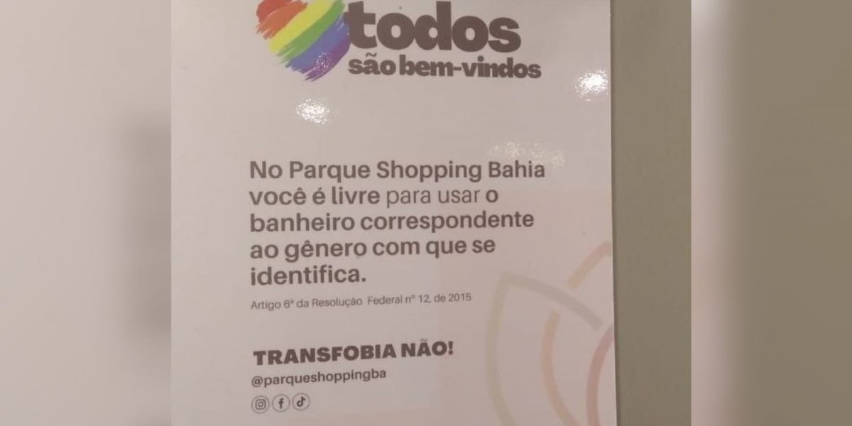 RMS: Shopping libera uso de banheiro para o gênero que a pessoa se identifica