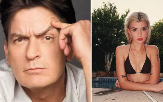 Dois homens e... Filha de Charlie Sheen estreia em site adulto e ator se revolta