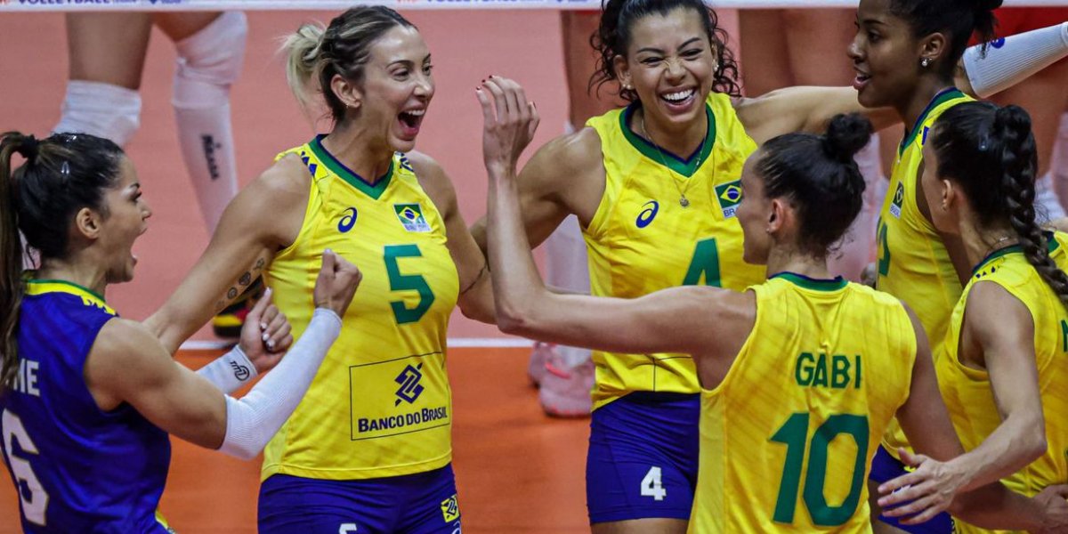 Na Liga das Nações de Vôlei, Brasil derrota a Turquia por 3 sets a 1
