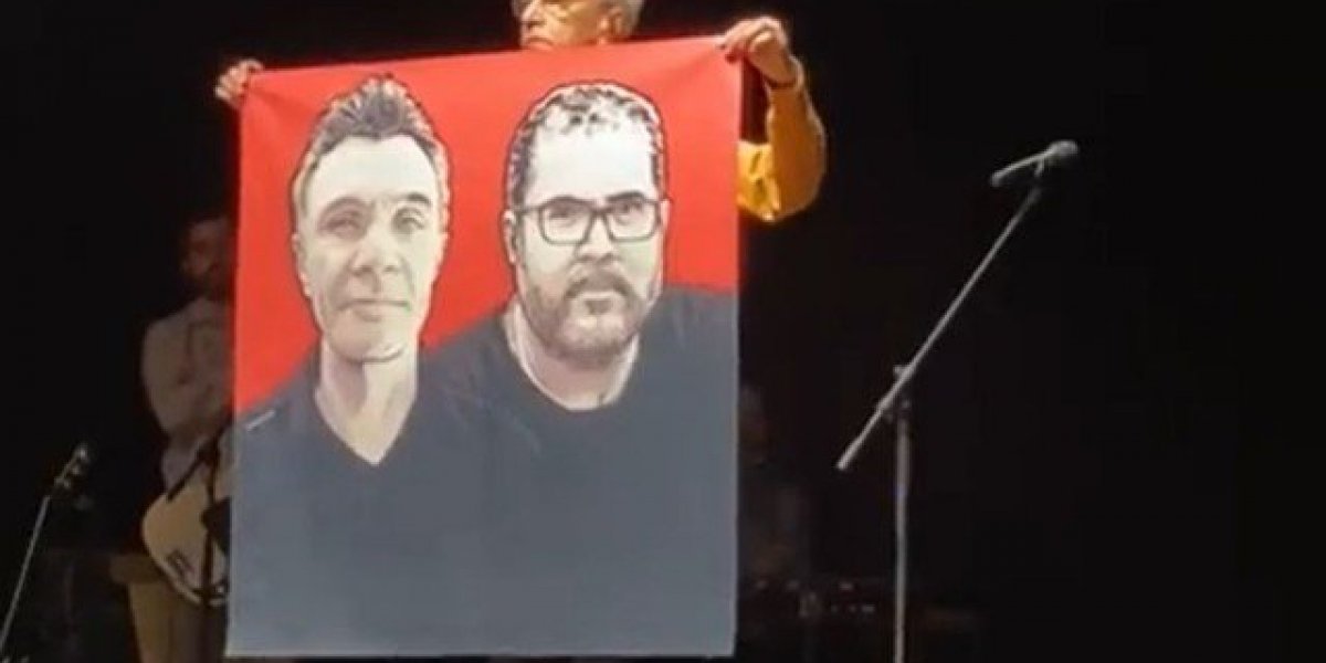 Em show, Caetano Veloso faz homenagem para Bruno Pereira e Dom Phillips