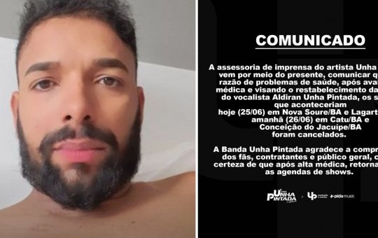 Unha Pintada cancela quatro shows por conta do estado de saúde do vocalista