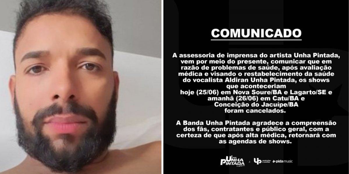 Unha Pintada cancela quatro shows por conta do estado de saúde do vocalista