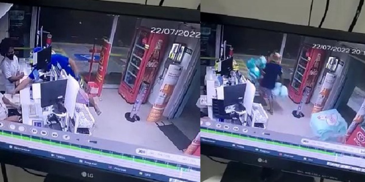 Vídeo: Câmeras de segurança flagram assalto em farmácia no bairro da Pituba