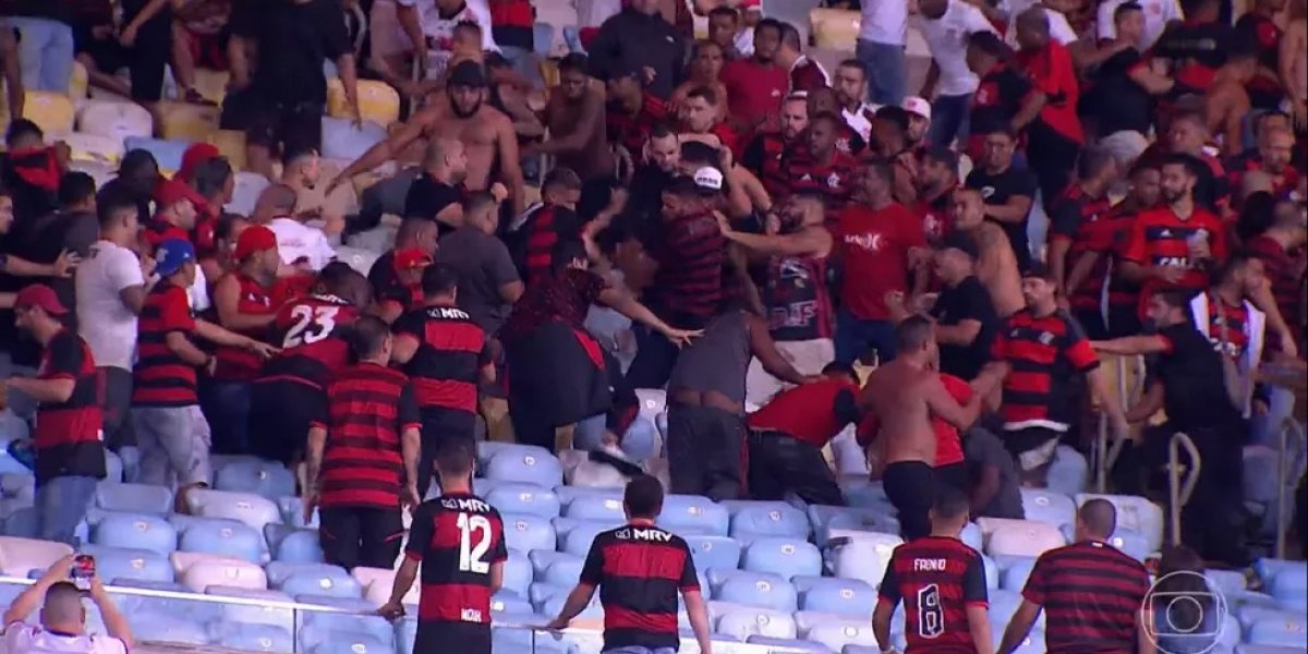 Vídeo: Torcedores do Flamengo protagonizam briga após empate na Copa do Brasil