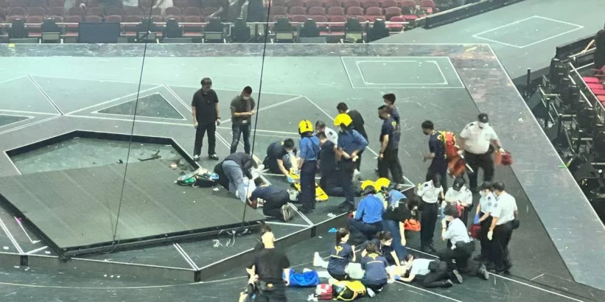 Telão despenca e atinge três membros da banda Mirror em Hong Kong
