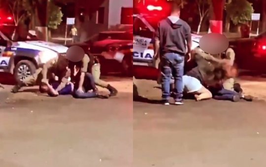 Casal é agredido por policiais em praça pública em MG
