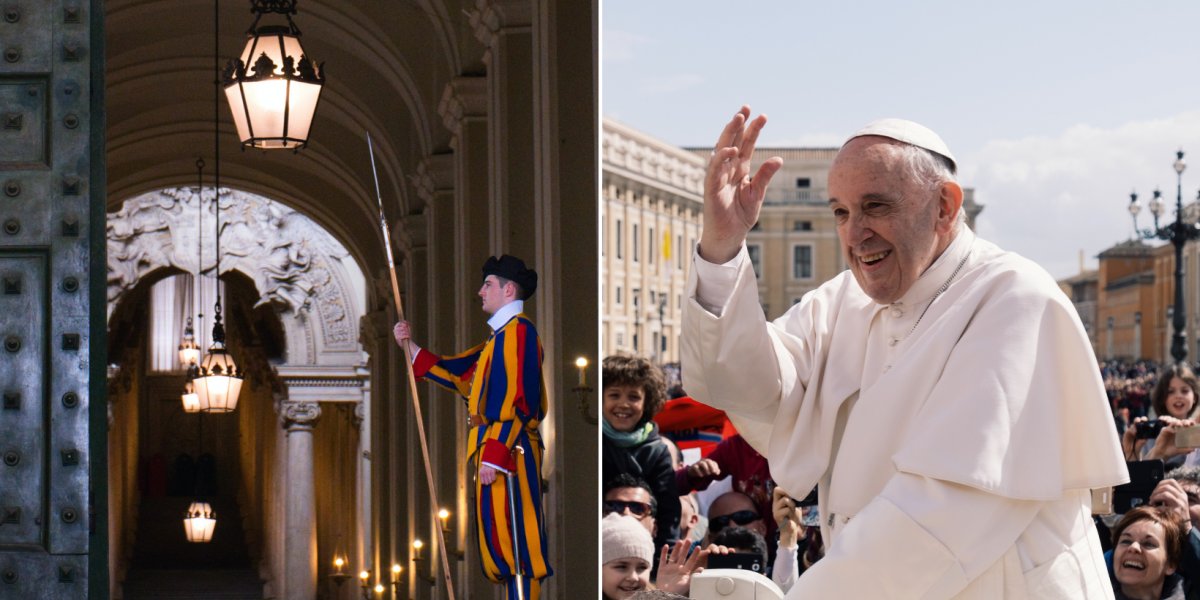 Guarda rouba a cena ao desmaiar durante discurso de Papa Francisco