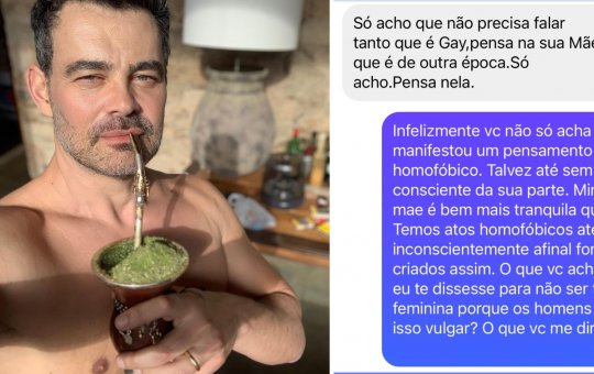 Ator global expõe mensagens homofóbicas que recebeu por meio das redes sociais