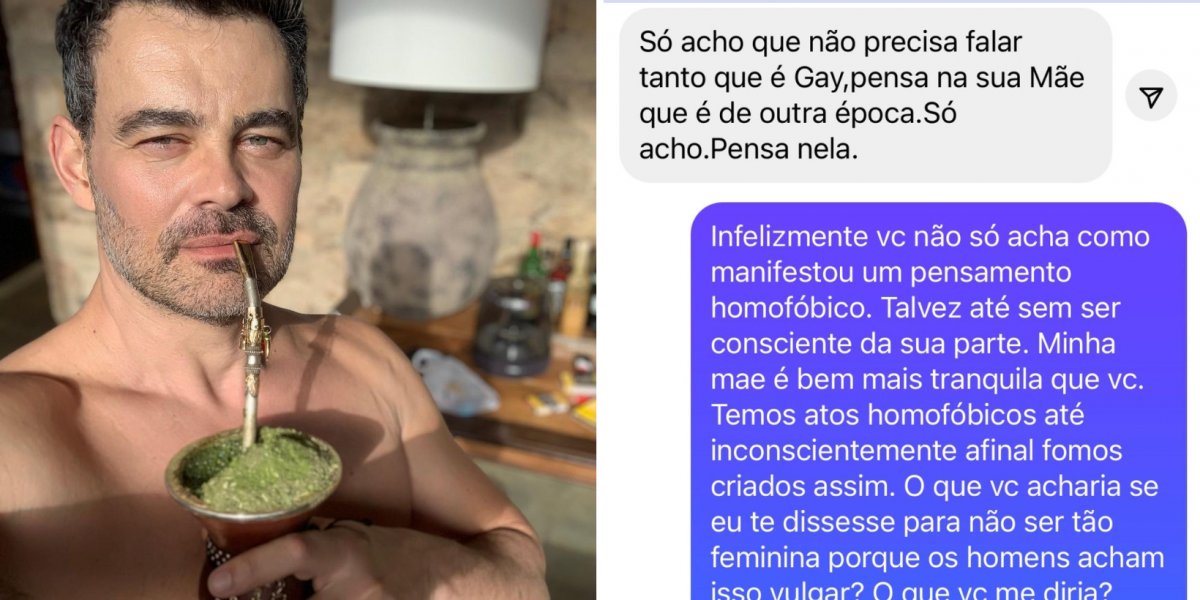 Ator global expõe mensagens homofóbicas que recebeu por meio das redes sociais