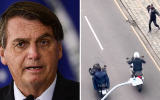 Homem faz gesto de ataque a Bolsonaro durante motociata em Curitiba; veja