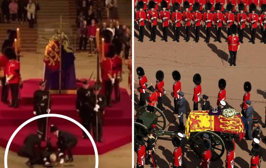 Guarda real desmaia ao proteger caixão da rainha Elizabeth II
