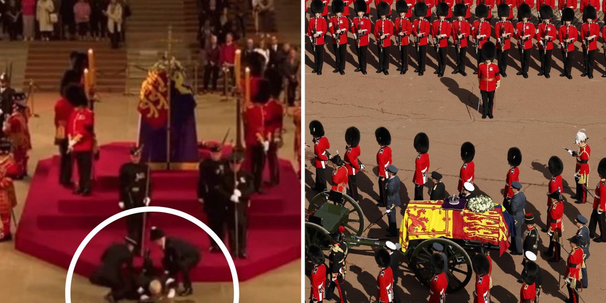 Guarda real desmaia ao proteger caixão da rainha Elizabeth II
