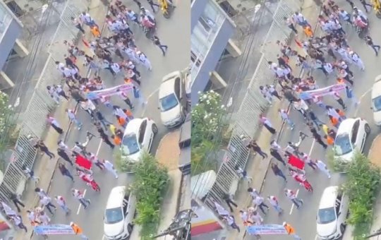 Enfermeiros protestam contra suspensão do piso salarial no Farol da Barra