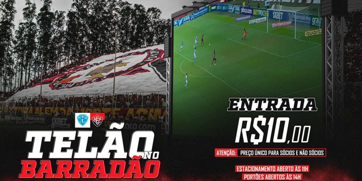 Vitória anuncia telão no Barradão para acompanhar jogo contra o Paysandu